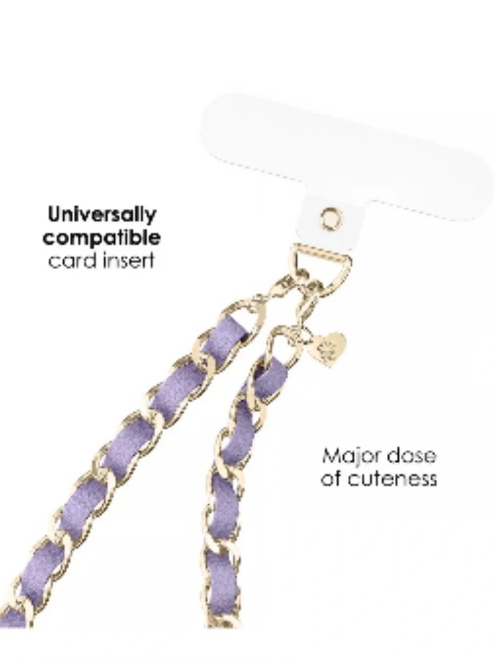 NEW Velvet Caviar lilac leather gold chain phone charm bracelet fits ANY phone